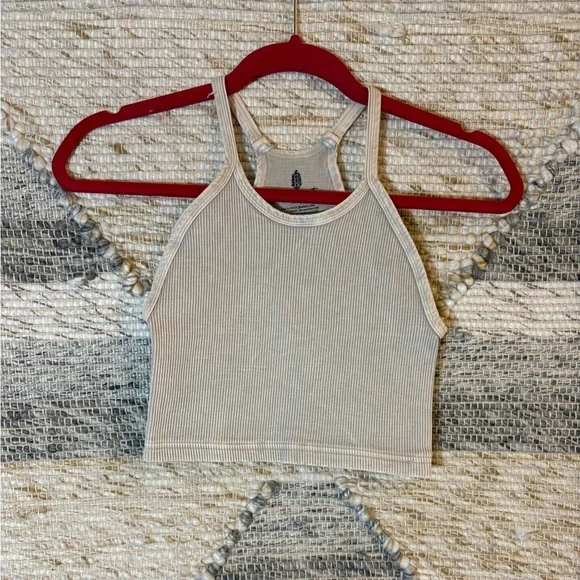 FREE PEOPLE FP MOVEMENT Happiness Runs Crop Tank Stone Eagle XS/S - Picture 5 of 9